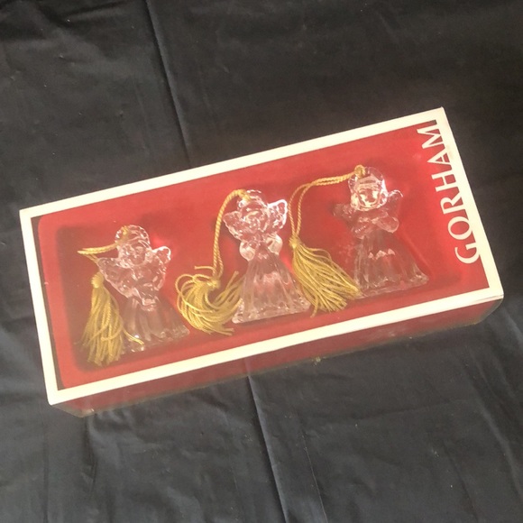 Gorham crystal Angel ornaments in original box; 2.5” H each set of 3 new - Picture 7 of 8
